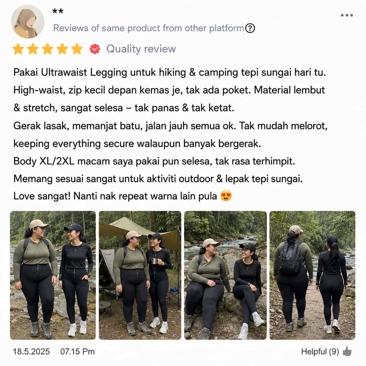 Feedback pelanggan Ultrawaist Legging untuk travel