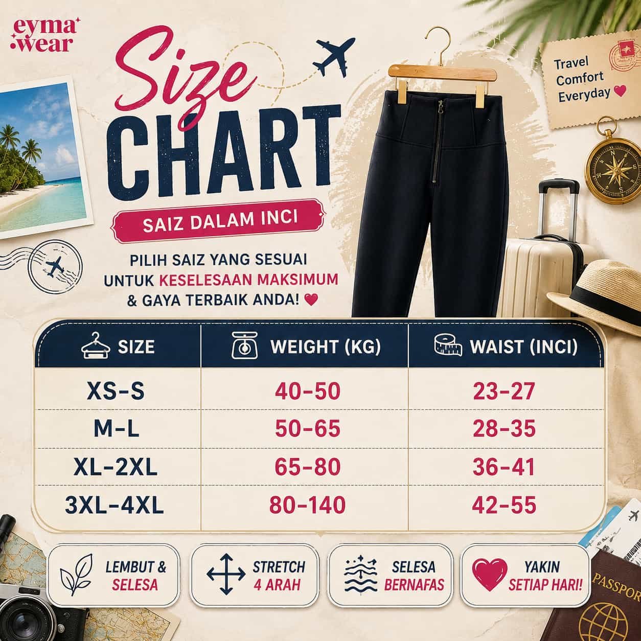 Size Chart Ultrawaist Legging